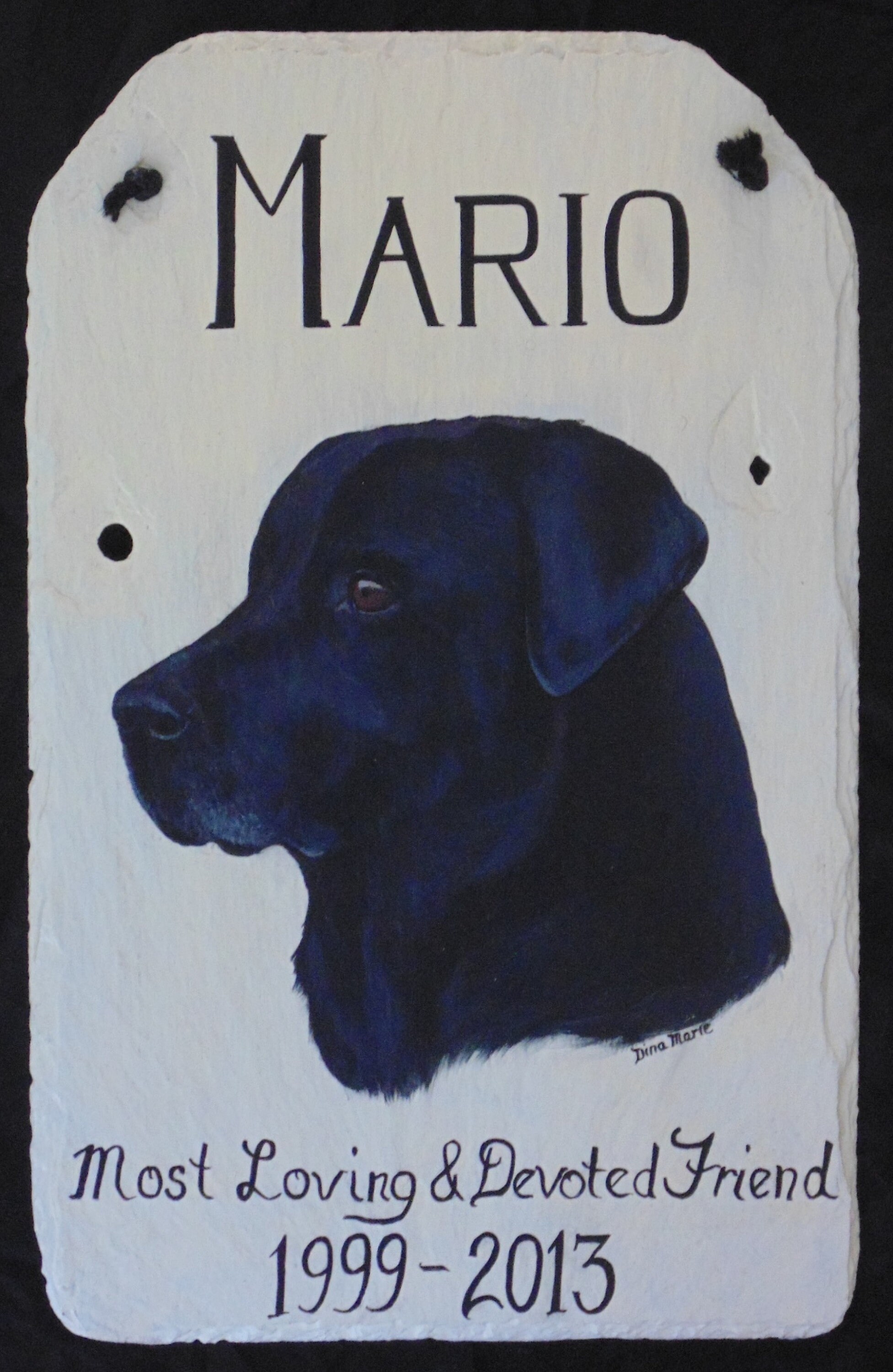 Custom Hand Painted Pet Memorial Painting Portrait Dog Cat Painted Sign Slate Etsy