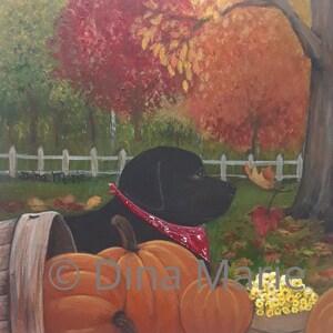 Black labrador retriever card 'CHANGE' labrador dog painting