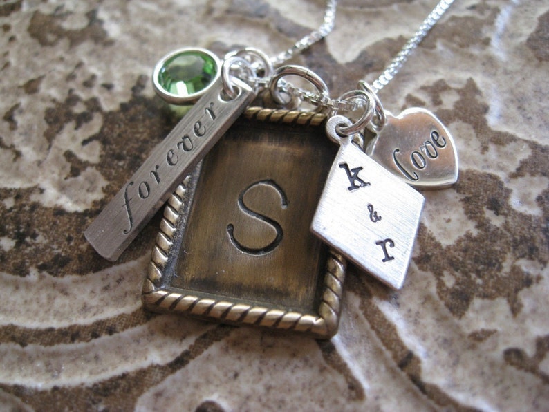 Personalized Hand Stamped Necklace Precious Treasures Mixed - Etsy