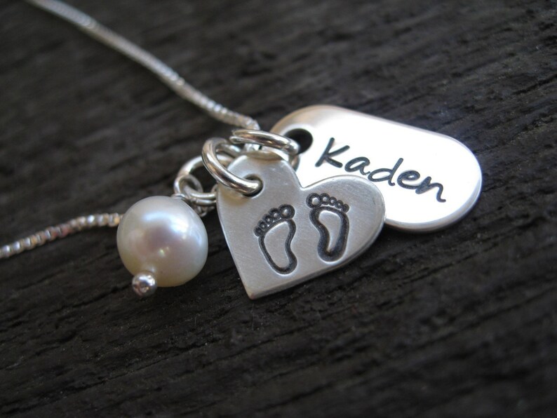 Personalized Hand Stamped Sterling Silver Necklace 10 Tiny Etsy