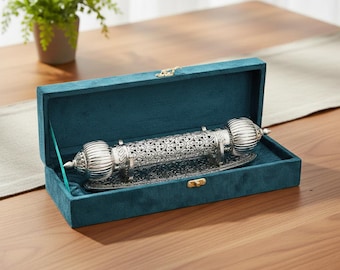 Handcrafted Decorative Card Organizer, Luxury Wedding Invitations, German Silver with Intricate Embossed Patterns