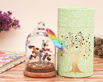 7 Chakra Gemstone Wish Tree Dome, Balancing Energy, Spiritual Decor