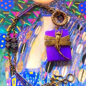 Metamorphosis in Purple Necklace Purple Onyx Agate Wrapped | Etsy
