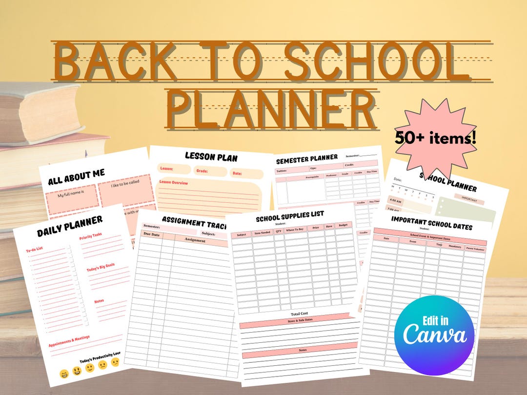 Back to School Planner Canva Template – Teacher & Parent Organizer ...