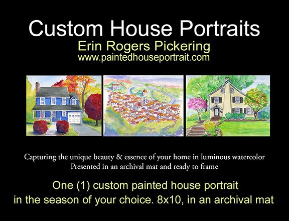 House Portrait Custom Illustrated Ink and Watercolor 8x10 or 11x14 - Etsy