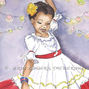 Latina Dancer traditional dress Print