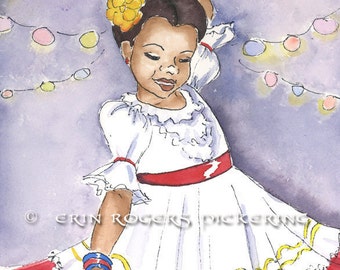 Vestido tradicional de dançarina latina estampado