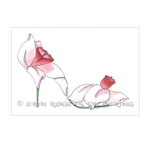 Spring Daffodil Shoe Art Print 5x7