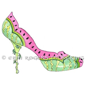 Watermelon fantasy shoe Fine Art Print
