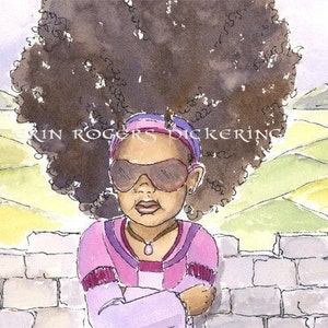 African American Modern Rapunzel with Curly Hair 8x10 Print