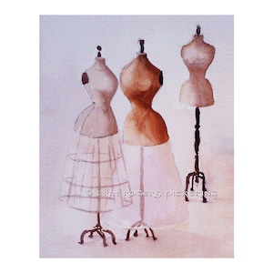 3 Vintage Dress Forms 8x10 Art Print