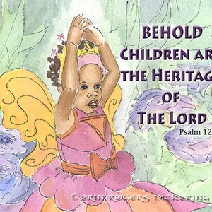 Adoption or New Baby Personalized Art Print Psalm 127 image 2