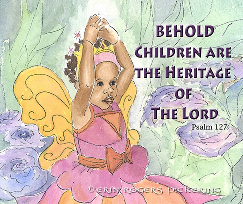 Adoption or New Baby Personalized Art Print Psalm 127 image 2