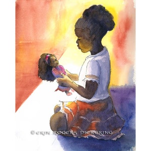 A Girl and her Doll 8x10 print image 2