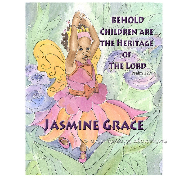 Adoption or New Baby Personalized Art Print Psalm 127 image 5