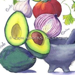 Food Art / Guacamole / Recipe art print 8x10 Kitchen Art image 4