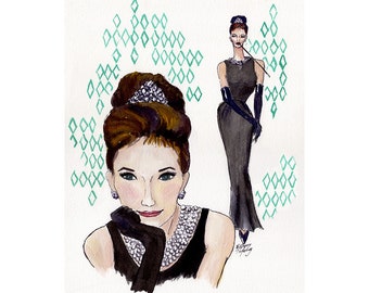 Audrey Hepburn Breakfast at Tiffanys fine art print 8x10