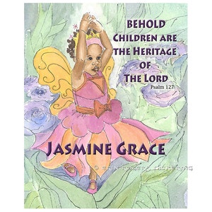 Adoption or New Baby Personalized Art Print Psalm 127 image 4