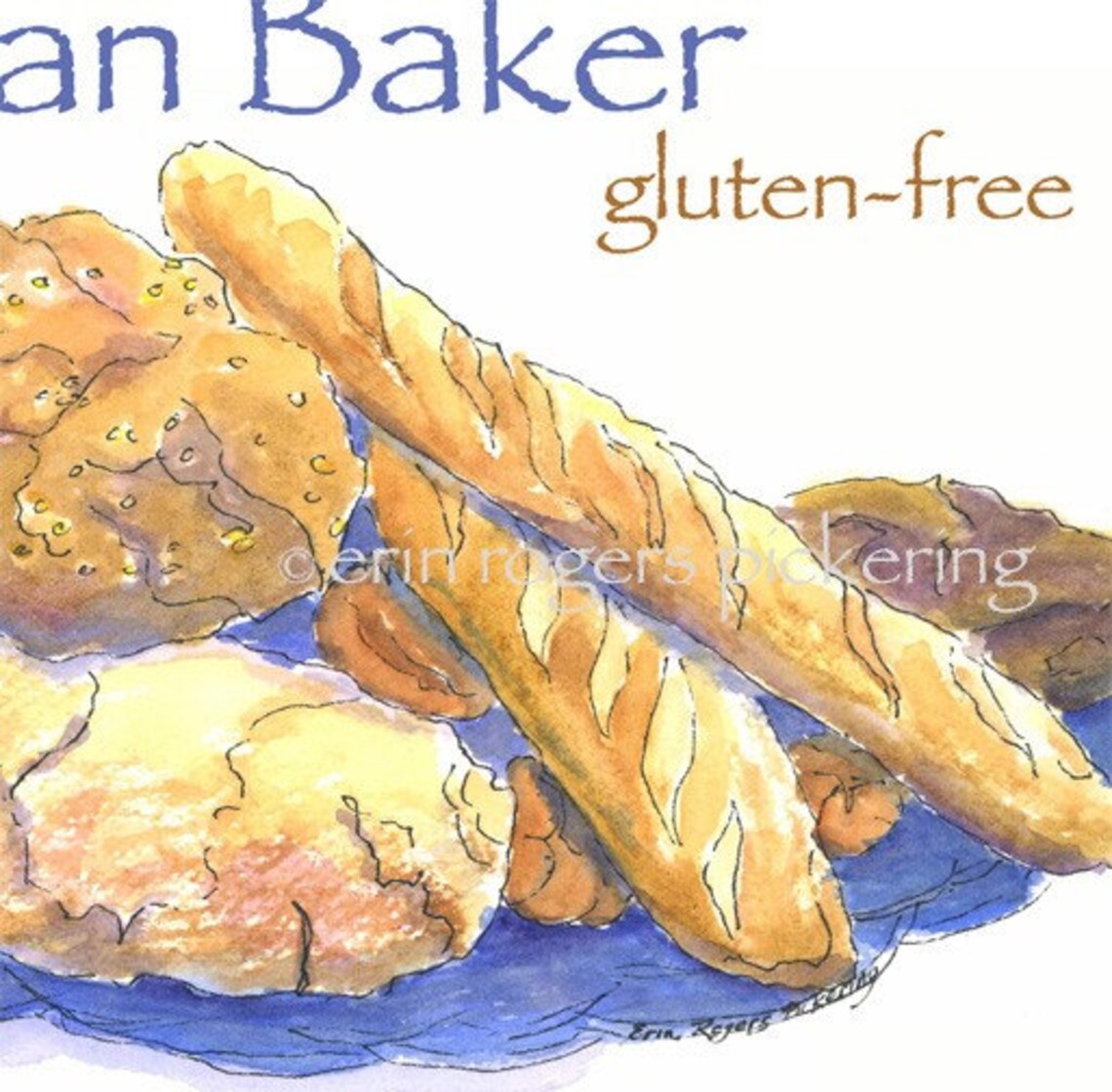 Artisan Baker Gluten Free bread basket 5x7 print Etsy