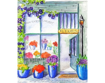 Flower Shop Storefront art print