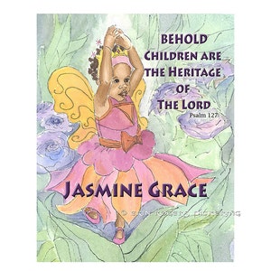 Adoption or New Baby Personalized Art Print Psalm 127 image 3