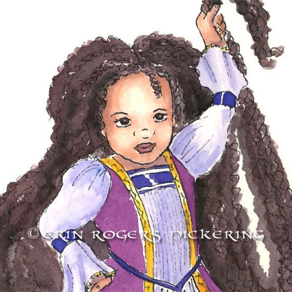 African American Rapunzel with Twists modern fairy tales 8x10 Print