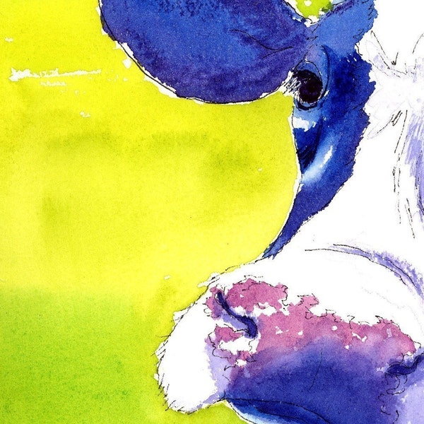 Cow Portrait 8x10 print, Animal Art Urban Farmhouse