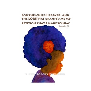 Adoption Art Print Samuel 1:27 8x10 Baby Girl