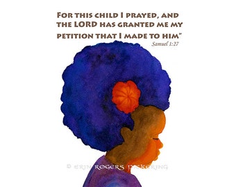 Adoption Art Print Samuel 1:27 8x10 Baby Girl