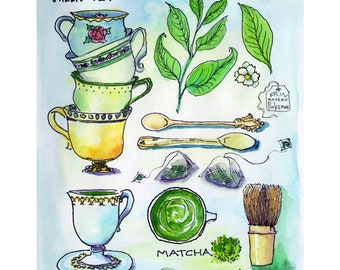 Matcha Green Tea fine art print 8x10