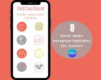 Author Instagram Highlights Canva | Template Writers | Social Media Posts Author | Instagram Ideas | Bookstagram Templates | Sienna