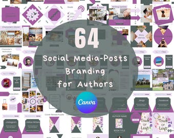 Author Instagram Posts Canva | Template Writers | Social Media Posts Author | Instagram Ideas | Bookstagram Templates | River