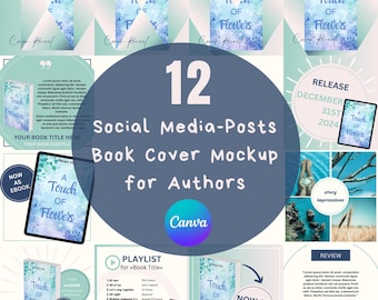 Autor Buch Cover Mockups Canva | Vorlage Writers | Social Media Posts Autor | Instagram-Ideen | Templates | Kornblume
