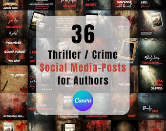 Thriller Crime Fiction Autore Modelli Instagram / Modificabili su Canva