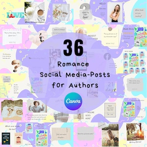 Romance Author Instagram Templates for Canva l Premade Templates for Romance Authors