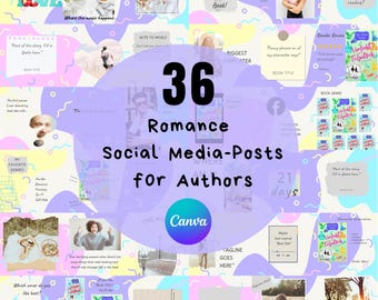 Romance Author Instagram Templates for Canva l Premade Templates for Romance Authors