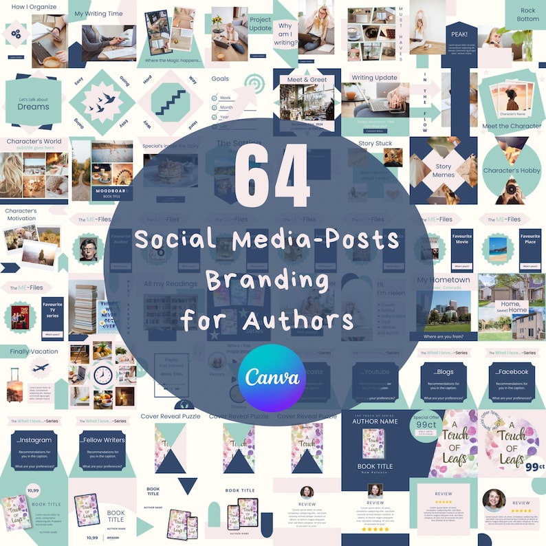 Author Instagram Posts Canva | Template Writers | Social Media Posts ...