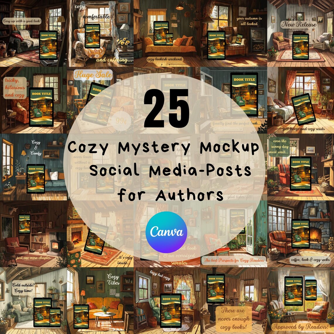 Cozy Mystery Author Instagram Mockup Templates for Canva L Premade ...