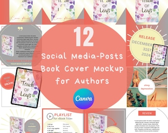 Author Book Cover Mockups Canva | Template Writers | Social Media Posts Author | Instagram Ideas | Bookstagram Templates | Sienna