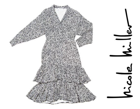nicole miller black and white dress