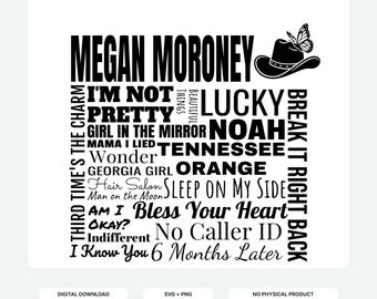 Megan Moroney SVG-bestand | Countrymuziek kunst SVG | Countrymuziekster SVG | Compatibel met Cricut en silhouet | Plattelandsmeisje | Digitale download