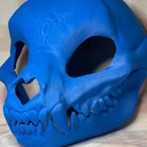 3D Printed PLA Skeleton Cat Fursuit Base ~ Hinged Jaw/Moveable Jaw ~ Super Detailed Skullcat Base