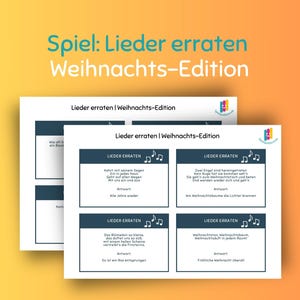 Lieder erraten: Weihnachts-Edition | Digitaler Download von 20 Spielkarten | Kinderspiel zum ausdrucken | Weihnachtsfeier-Idee
