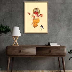Handmade Lord Ganesha Painting | Indian Spiritual Wall Art | Hindu God Ganpati Artwork | Home Decor | Meditation Room Art | Festival Gift