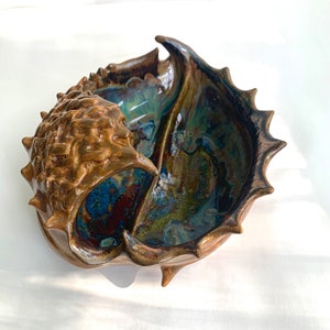 sculptural ceramic &quot;chestnut&quot; bowl