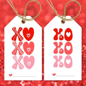 Etiqueta de regalo para el día de San Valentín XO Etiqueta colgante imprimible Feliz día de San Valentín Etiqueta para el día de San Valentín Bolsa de dulces / Descarga instantánea Carta de EE. UU., A4