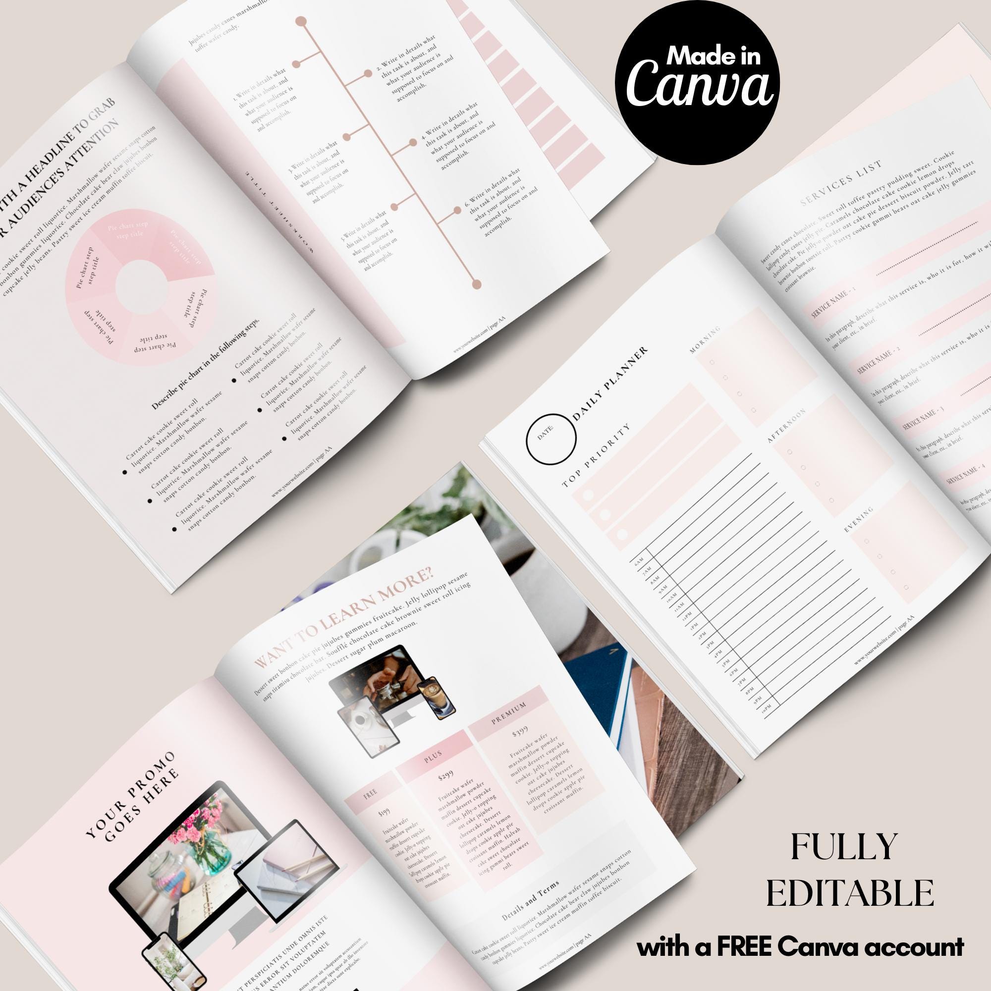 Ebook Template Canva Workbook Lead Magnet for Blogger, Course Creator ...