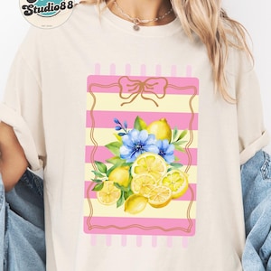 Coquette Lemon in Summer T-shirt, Lemon Summer Tee, Citrus Fruit Tee, Yellow Lemon Shirt, Summer Vibes, Fruit Lover Gift, Christmas in July