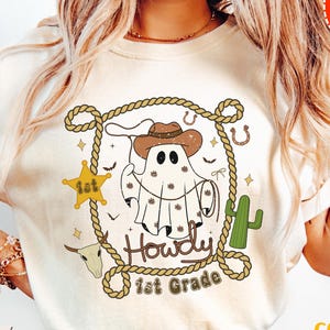 1st Grade Teacher T-shirt, Comfort Colors  Western HOWDY Shirt, Back to School Gift for Teacher Team Shirts, Cowboy Classroom Teacher Tshirt