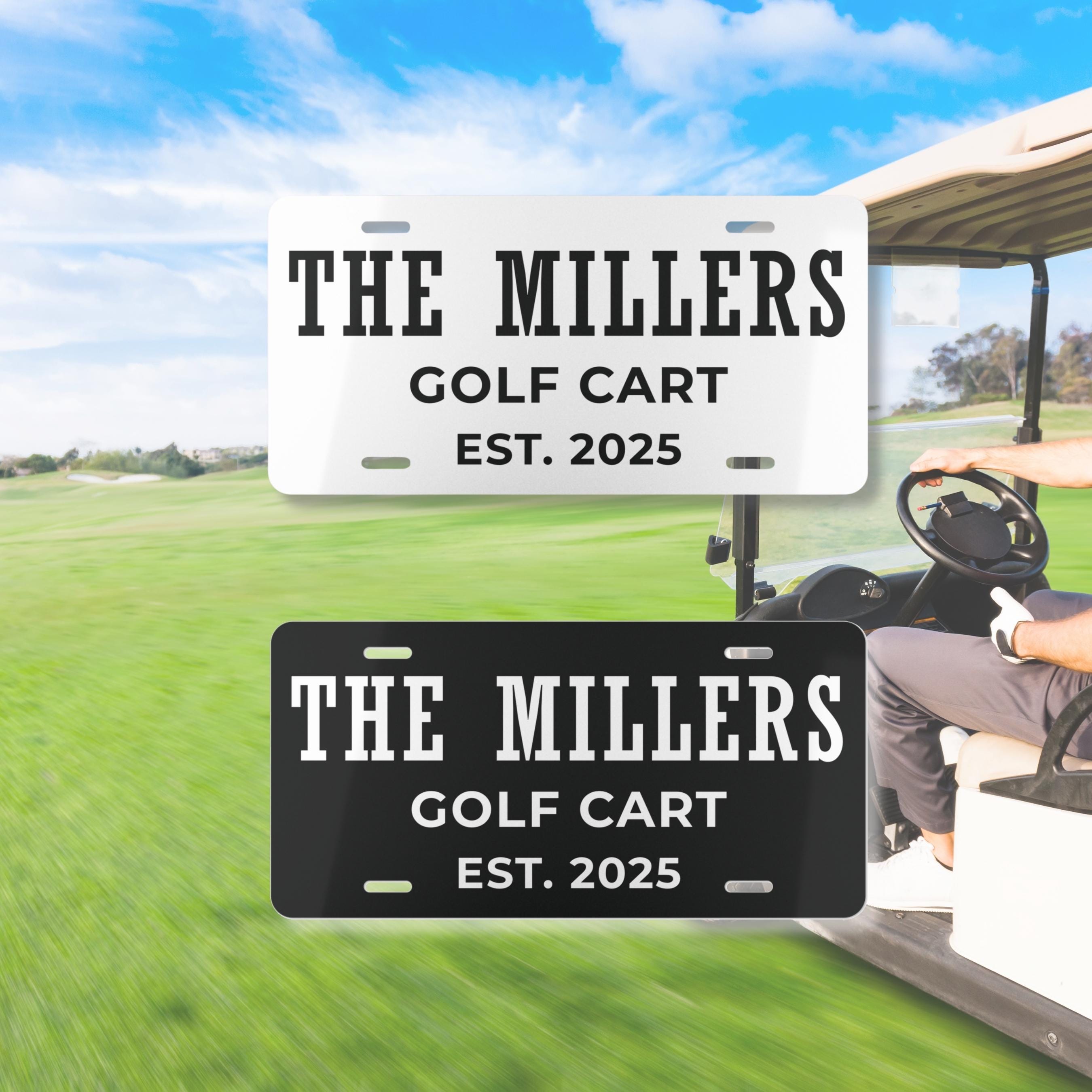 Personalized Golf Cart Plate Custom Goft Gifts, Minimal Golf Cart Decor ...